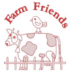 Redwork Happy Farm 10(Sm) machine embroidery designs