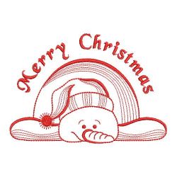 Redwork Christmas Snowman(Sm) machine embroidery designs