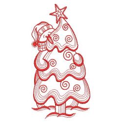 Redwork Christmas Snowman 03(Md) machine embroidery designs