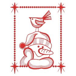 Redwork Christmas Snowman 07(Sm) machine embroidery designs