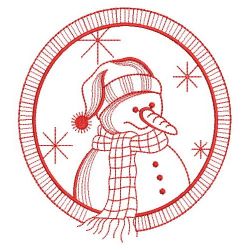 Redwork Christmas Snowman 09(Md) machine embroidery designs