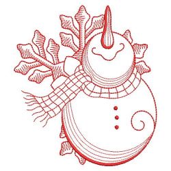 Redwork Christmas Snowman 10(Md)