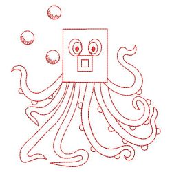 Redwork Shaped Sea Animals 03(Md)