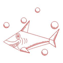 Redwork Shaped Sea Animals 04(Md) machine embroidery designs