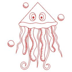Redwork Shaped Sea Animals 06(Sm) machine embroidery designs