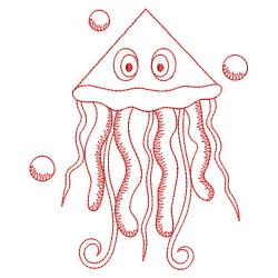 Redwork Shaped Sea Animals 06(Lg) machine embroidery designs