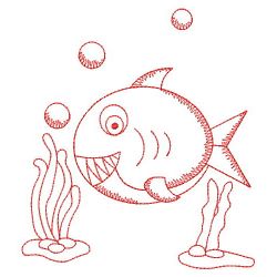 Redwork Shaped Sea Animals 08(Lg) machine embroidery designs