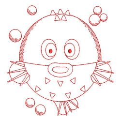 Redwork Shaped Sea Animals 09(Md)