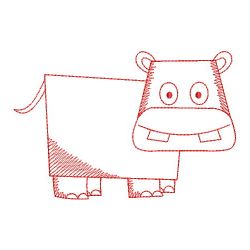 Redwork Shaped Africa Animals 05(Lg)