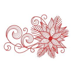 Redwork Poinsettia 02(Md) machine embroidery designs