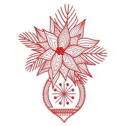 Redwork Poinsettia 04(Md) machine embroidery designs