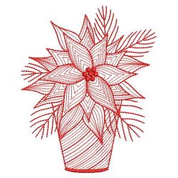 Redwork Poinsettia 05(Md) machine embroidery designs