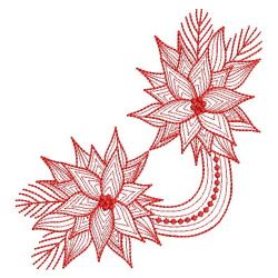 Redwork Poinsettia 07(Lg) machine embroidery designs