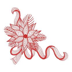 Redwork Poinsettia 08(Md) machine embroidery designs