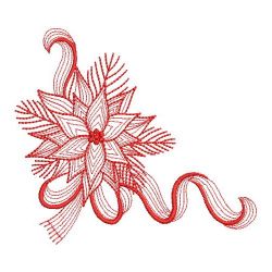 Redwork Poinsettia 08(Sm) machine embroidery designs