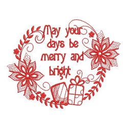 Redwork Merry and Bright 04(Lg) machine embroidery designs