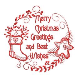 Redwork Merry and Bright 05(Md) machine embroidery designs