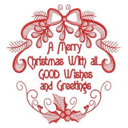 Redwork Merry and Bright 09(Md) machine embroidery designs