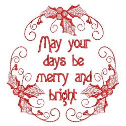 Redwork Merry and Bright 10(Sm) machine embroidery designs