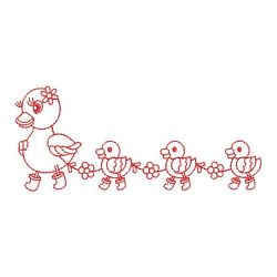 Redwork Spring Duck 03(Md) machine embroidery designs