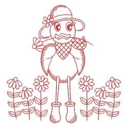 Redwork Spring Duck 06(Md) machine embroidery designs