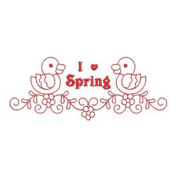 Redwork Spring Duck 09(Sm) machine embroidery designs