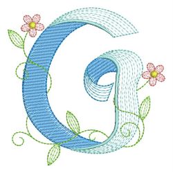 Rippled Alphabet 07 machine embroidery designs