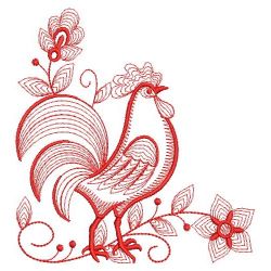 Redwork Chickens 01(Lg) machine embroidery designs