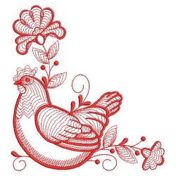 Redwork Chickens 02(Md) machine embroidery designs