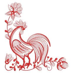 Redwork Chickens 03(Md) machine embroidery designs