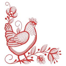 Redwork Chickens 04(Lg)