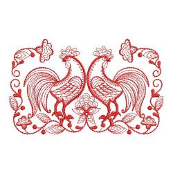Redwork Chickens 06(Lg) machine embroidery designs