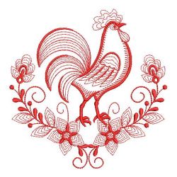 Redwork Chickens 09(Lg) machine embroidery designs