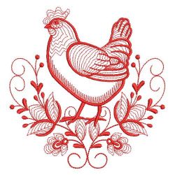 Redwork Chickens 10(Md) machine embroidery designs