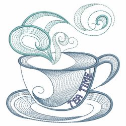 Rippled Tea Time 02(Lg) machine embroidery designs