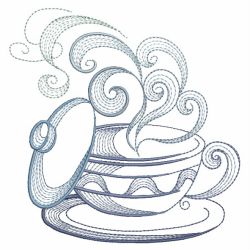 Rippled Tea Time 08(Lg) machine embroidery designs