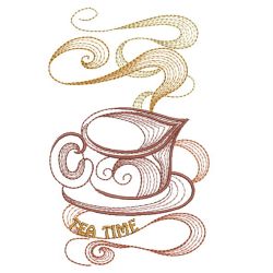 Rippled Tea Time 12(Lg) machine embroidery designs