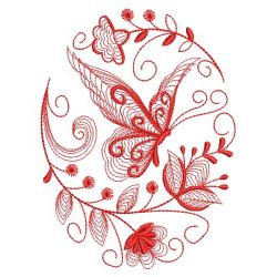Redwork Rippled Butterfly 04(Lg) machine embroidery designs