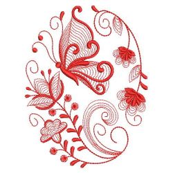 Redwork Rippled Butterfly 06(Lg) machine embroidery designs