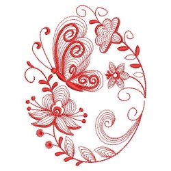 Redwork Rippled Butterfly 10(Sm) machine embroidery designs
