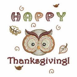 Thanksgiving Owls 06 machine embroidery designs