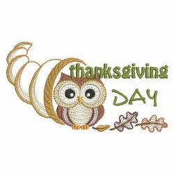 Thanksgiving Owls 07 machine embroidery designs