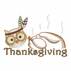 Thanksgiving Owls 08 machine embroidery designs