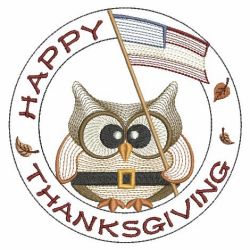 Thanksgiving Owls 09 machine embroidery designs