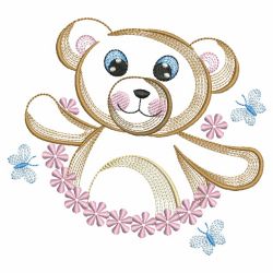 Rippled Teddy Bear 04(Lg) machine embroidery designs
