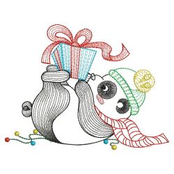 Rippled Christmas Panda(Lg) machine embroidery designs