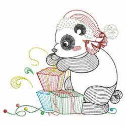 Rippled Christmas Panda 02(Lg) machine embroidery designs