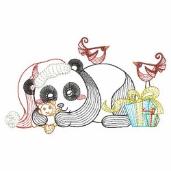 Rippled Christmas Panda 04(Lg) machine embroidery designs