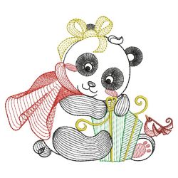 Rippled Christmas Panda 05(Lg) machine embroidery designs