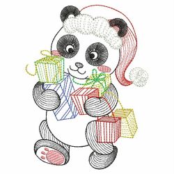 Rippled Christmas Panda 07(Md) machine embroidery designs